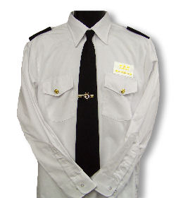 Men's White Uniform Shirt - Long Sleeve - Click Image to Close